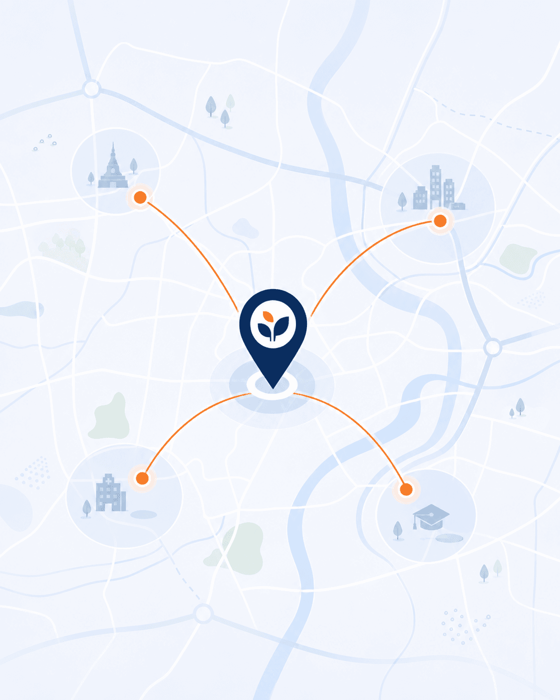 แผนที่แสดงทำเลที่ตั้ง Seed Property นครปฐม และสถานที่สำคัญในโซนใกล้เคียง